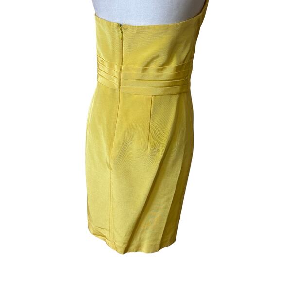 Anthropologie Shoshanna Yellow Strapless Mini Cocktail Sheath Dress Size 2 - Picture 5 of 7